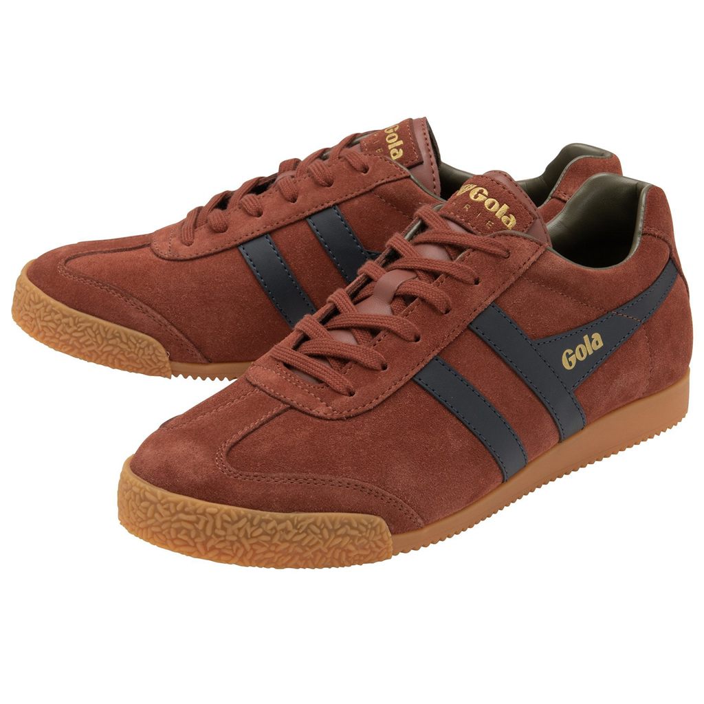 Gola Classics Harrier Suede Sneakers Tmavě Blankyt Hnědožlutý CZ | IPHW-84612