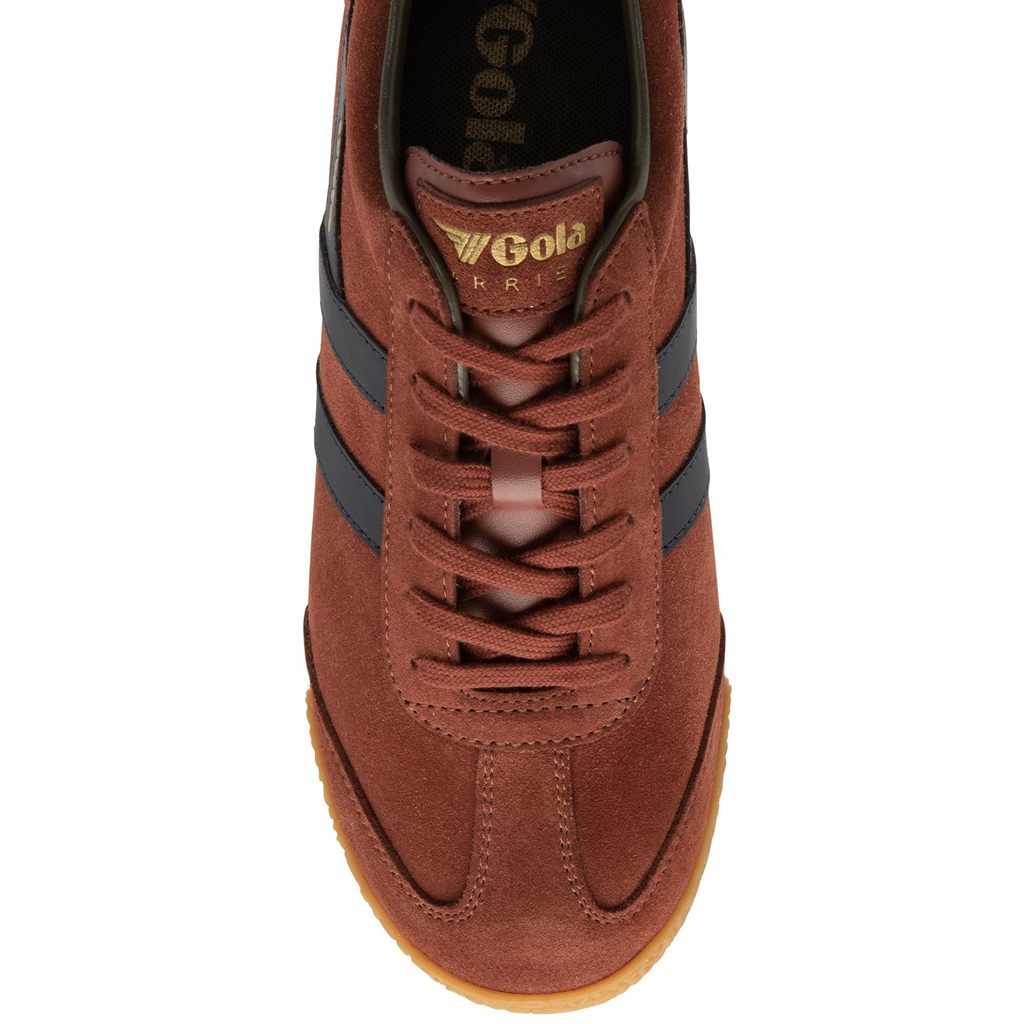 Gola Classics Harrier Suede Sneakers Tmavě Blankyt Hnědožlutý CZ | IPHW-84612