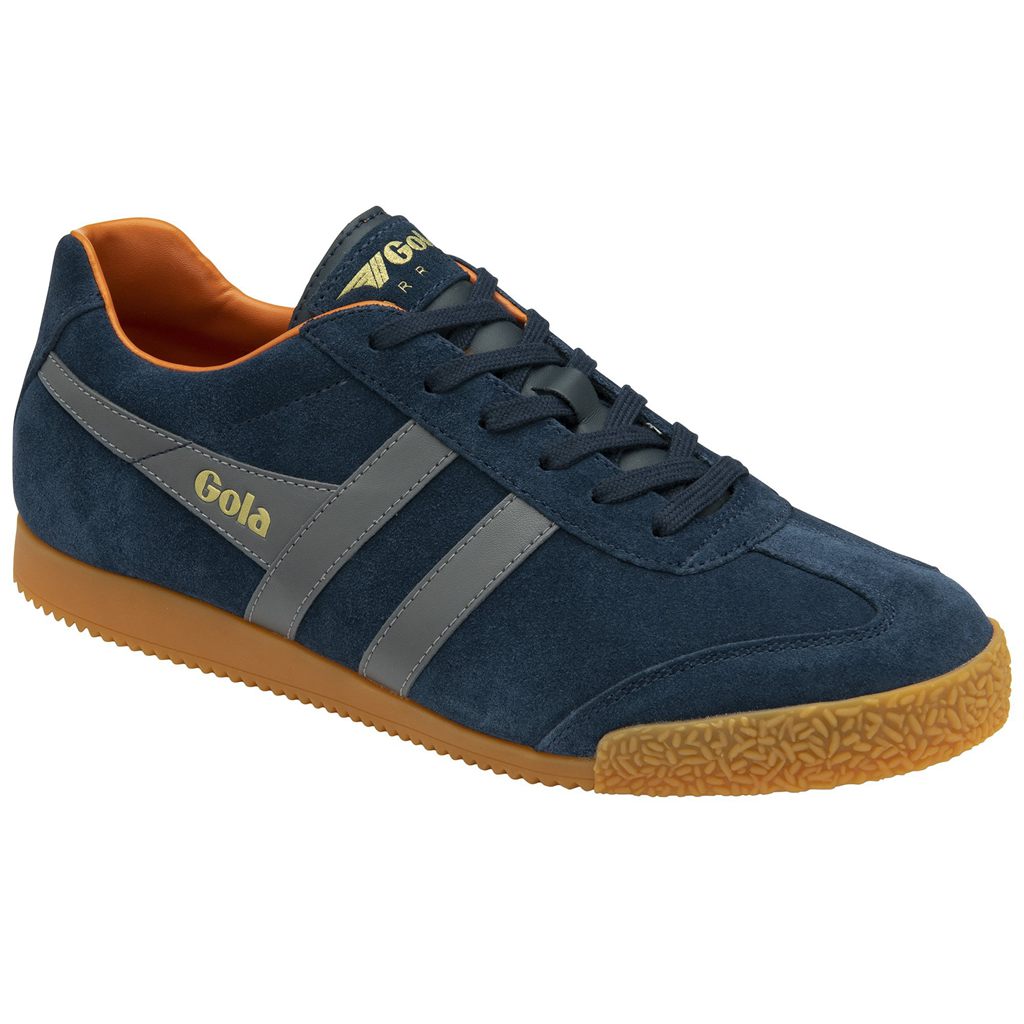 Gola Classics Harrier Suede Sneakers Tmavě Blankyt Oranžové CZ | PBGN-57421