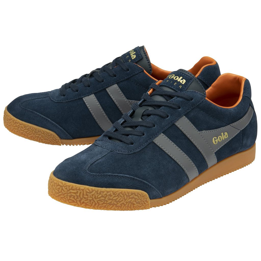 Gola Classics Harrier Suede Sneakers Tmavě Blankyt Oranžové CZ | PBGN-57421