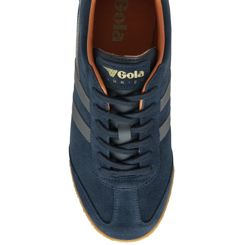 Gola Classics Harrier Suede Sneakers Tmavě Blankyt Oranžové CZ | PBGN-57421