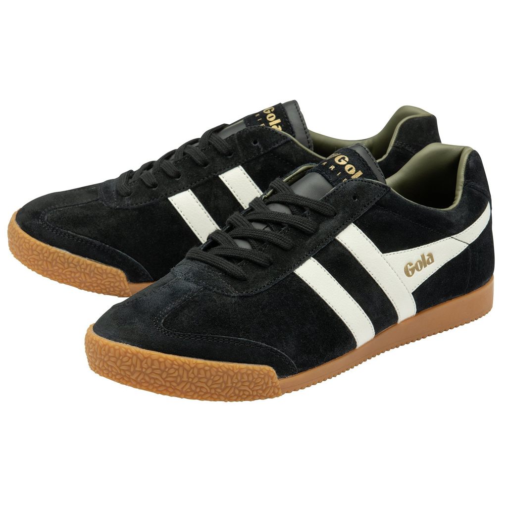Gola Classics Harrier Suede Sneakers Černé Bílé Hnědožlutý CZ | RHQN-47209