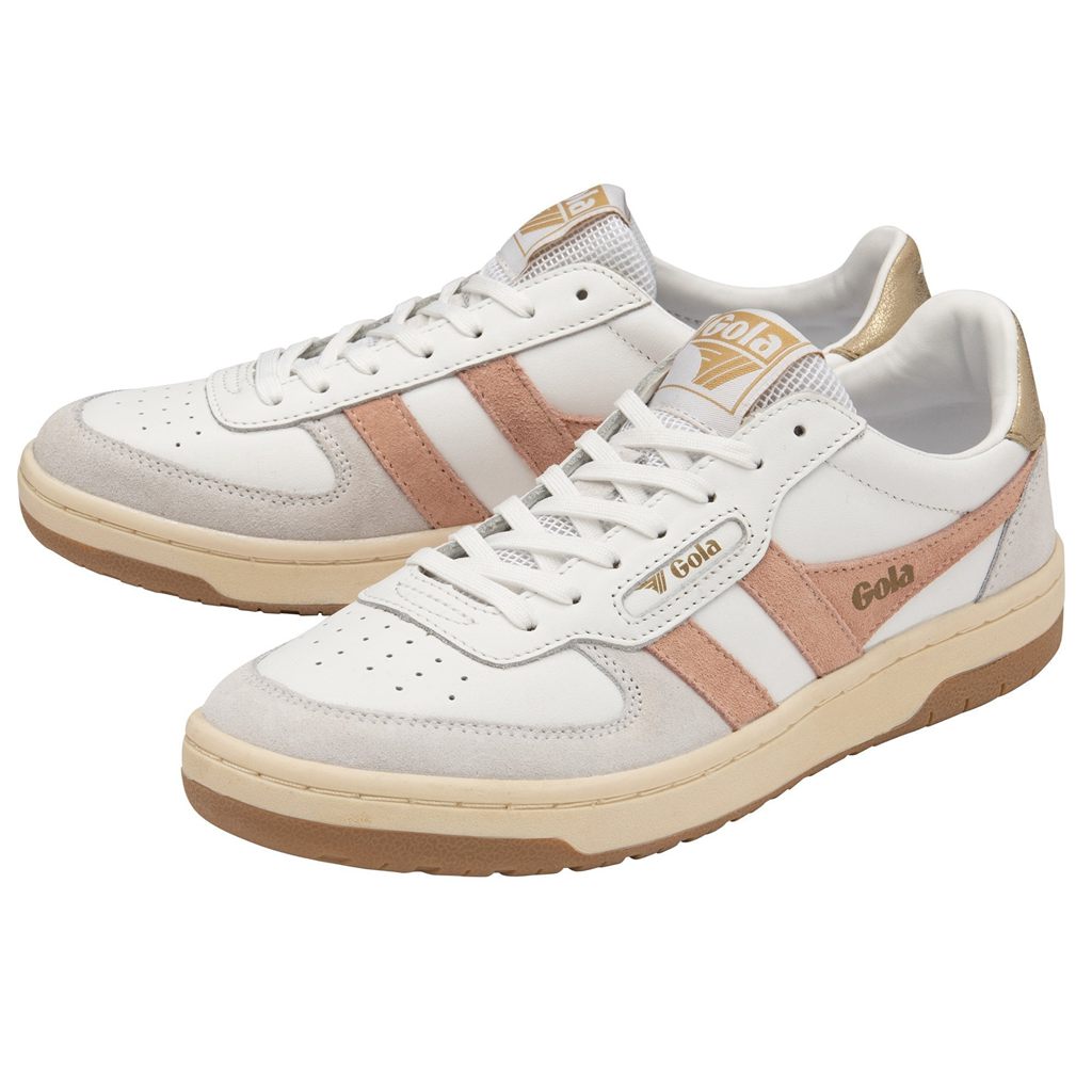 Gola Classics Hawk Sneakers Bílé Růžové Zlaté CZ | MNRO-28617