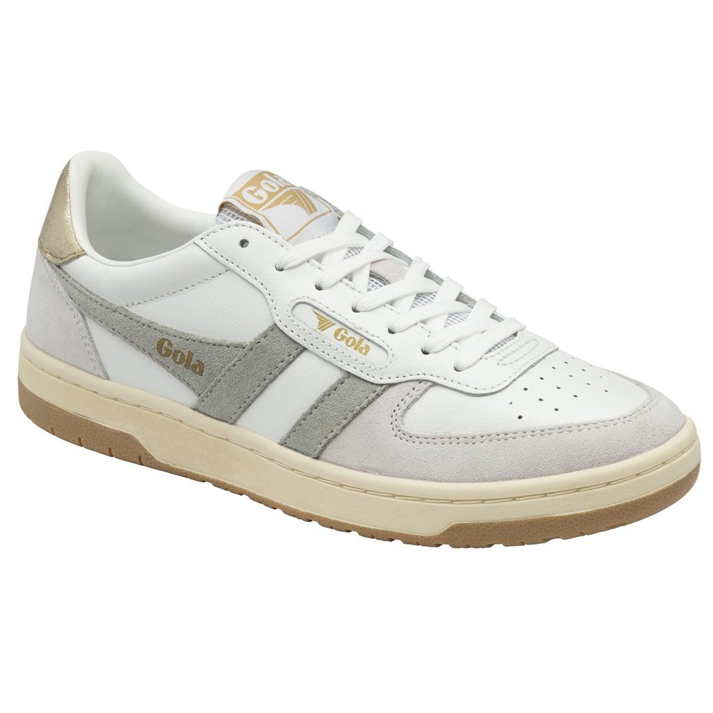 Gola Classics Hawk Sneakers Bílé Světle Šedé Zlaté CZ | BVXT-67540