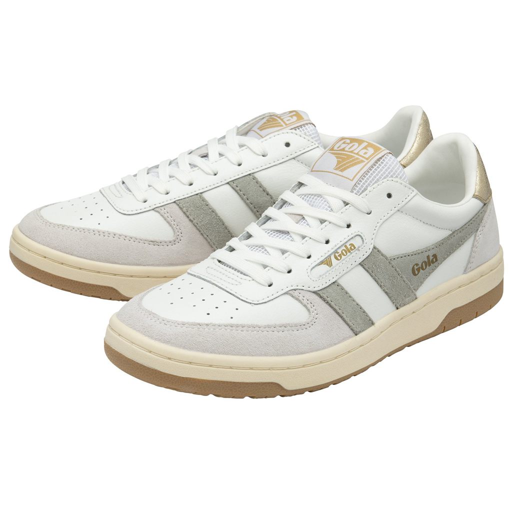 Gola Classics Hawk Sneakers Bílé Světle Šedé Zlaté CZ | BVXT-67540