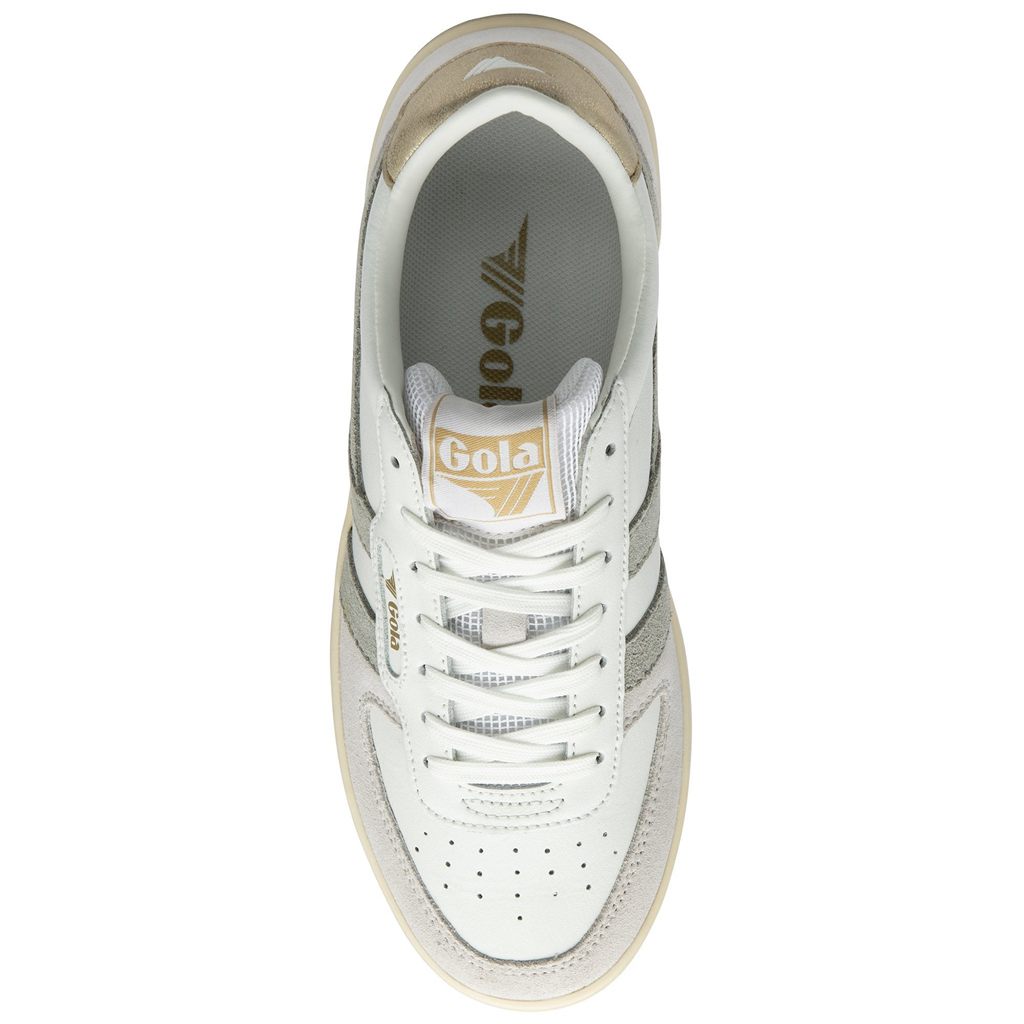 Gola Classics Hawk Sneakers Bílé Světle Šedé Zlaté CZ | BVXT-67540