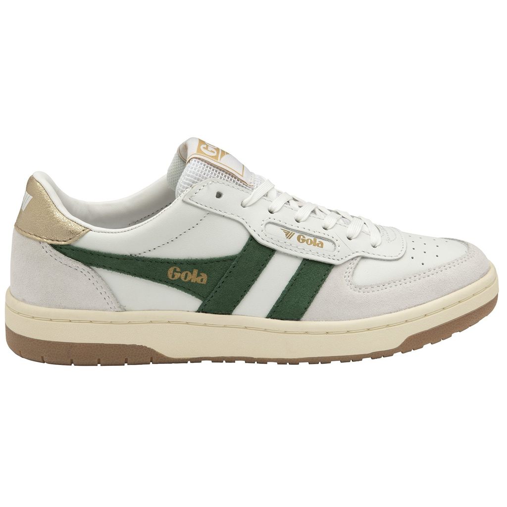 Gola Classics Hawk Sneakers Bílé Tmavě Zelene Zlaté CZ | LHRQ-59412