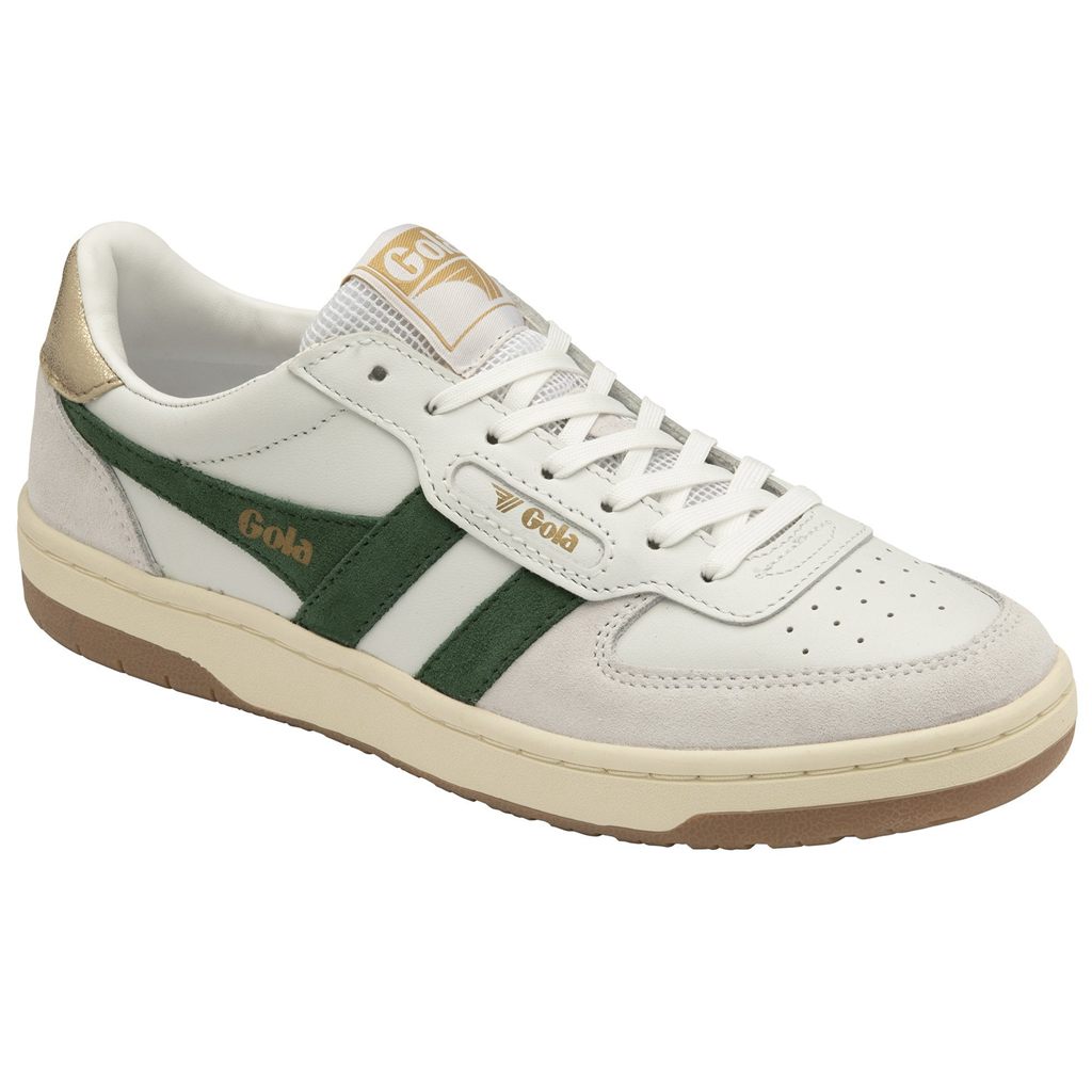 Gola Classics Hawk Sneakers Bílé Tmavě Zelene Zlaté CZ | LHRQ-59412