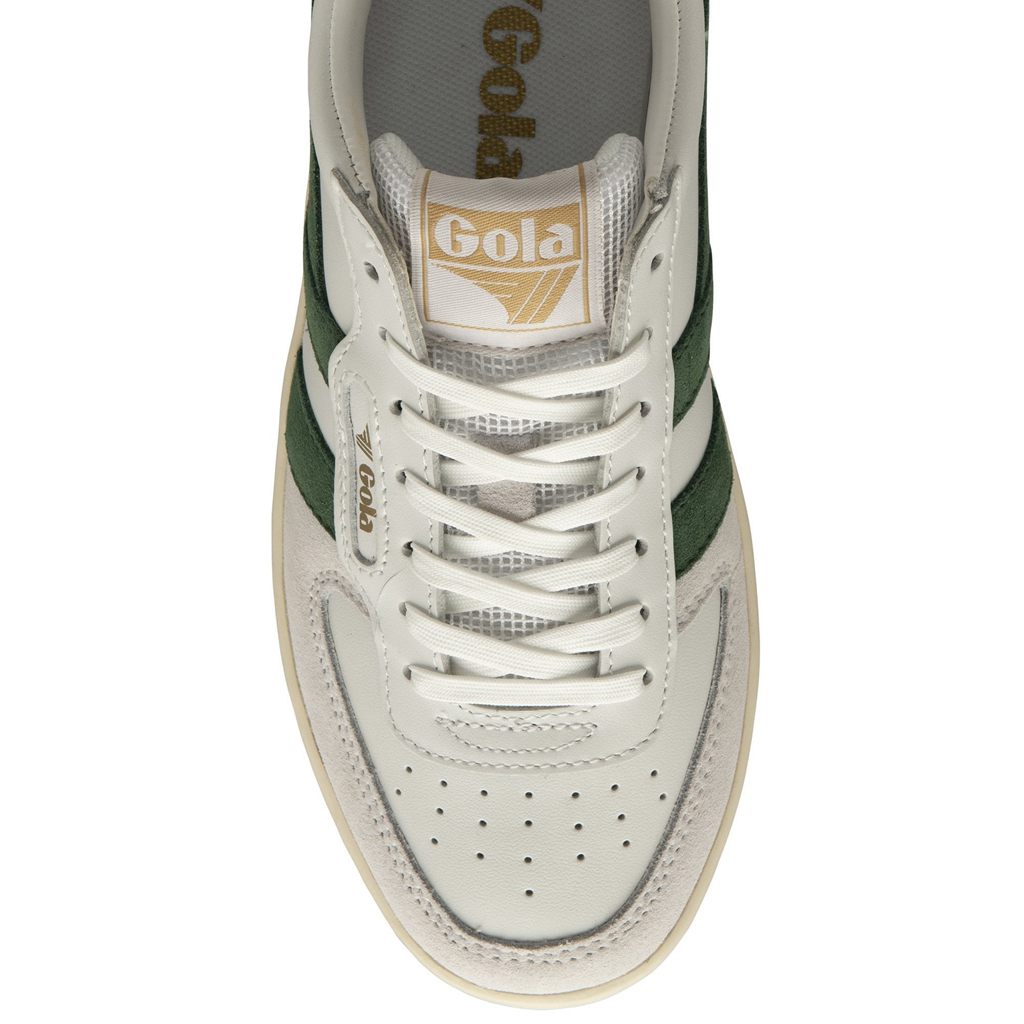 Gola Classics Hawk Sneakers Bílé Tmavě Zelene Zlaté CZ | LHRQ-59412