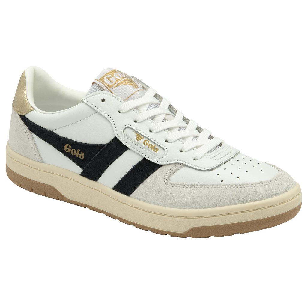 Gola Classics Hawk Sneakers Bílé Černé Zlaté CZ | IMXS-81760