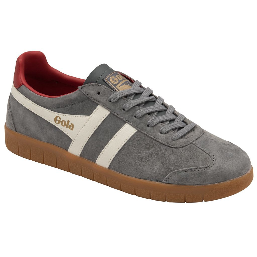 Gola Classics Hurricane Suede Sneakers Bílé Tmavě Červené CZ | UWCN-61385