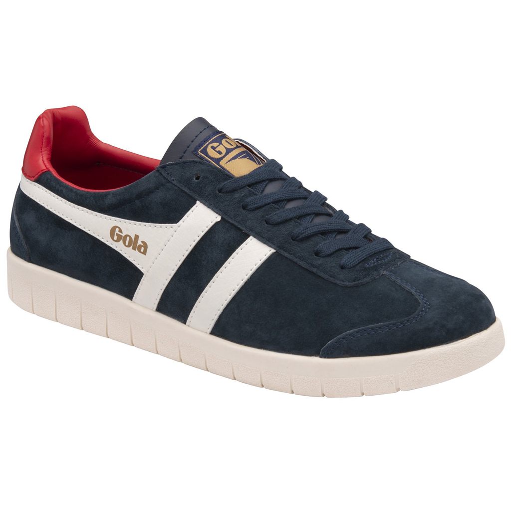 Gola Classics Hurricane Suede Sneakers Tmavě Blankyt Bílé Tmavě Červené CZ | CRAO-30168