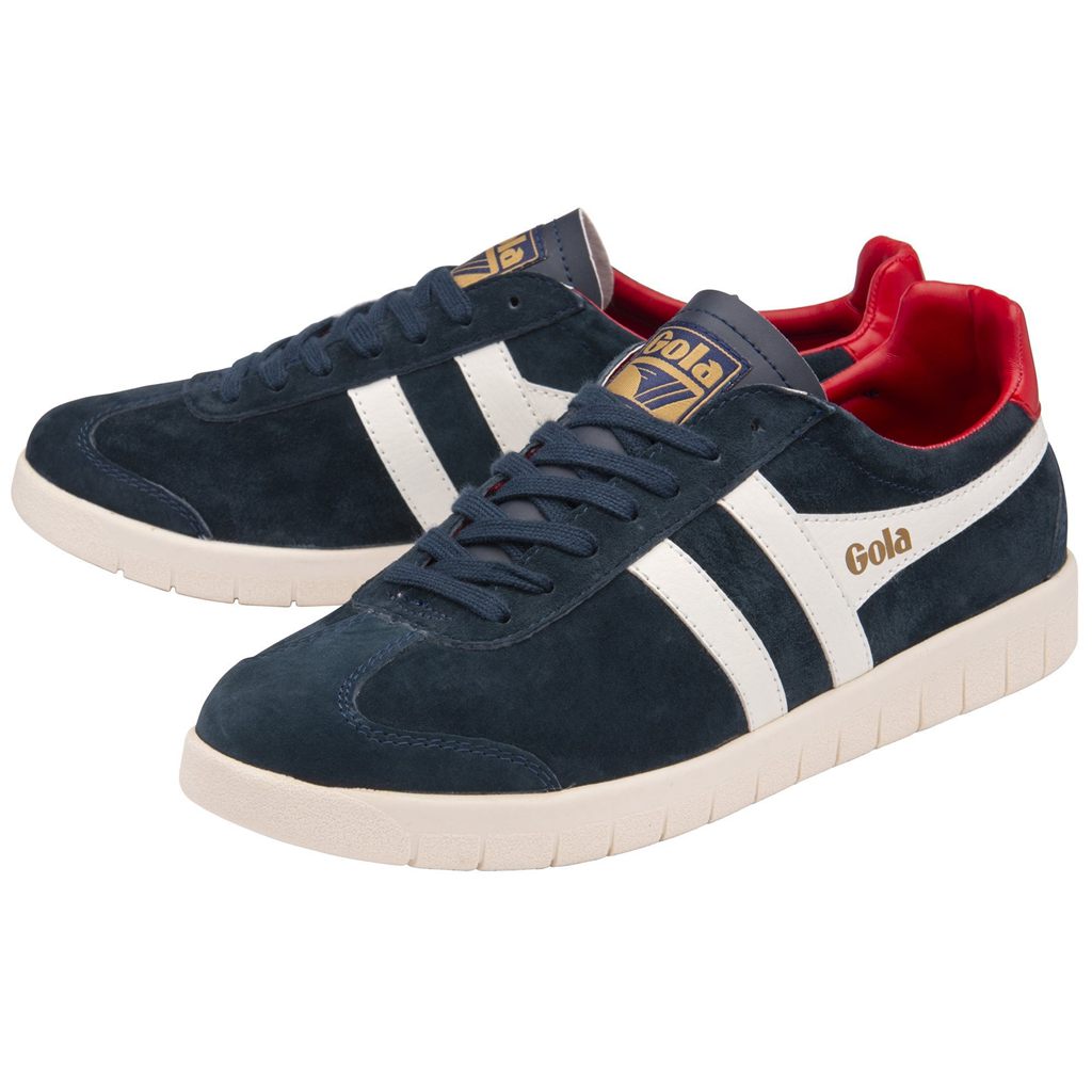 Gola Classics Hurricane Suede Sneakers Tmavě Blankyt Bílé Tmavě Červené CZ | CRAO-30168