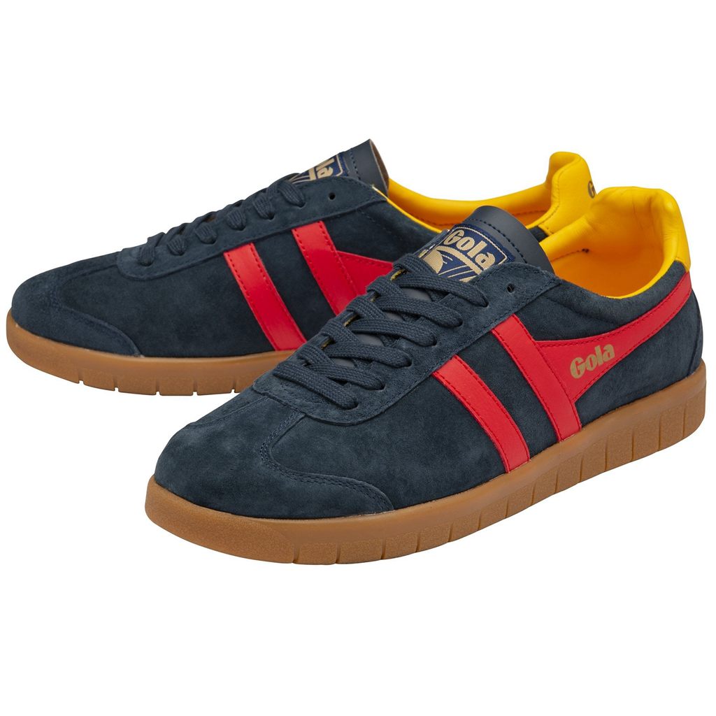 Gola Classics Hurricane Suede Sneakers Tmavě Blankyt Červené CZ | MEVY-38092