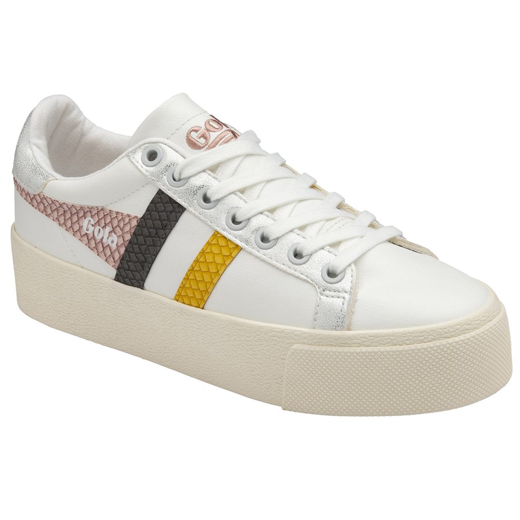 Gola Classics Orchid Platform Trident Snake Sneakers Bílé Růžové CZ | EHUA-30869