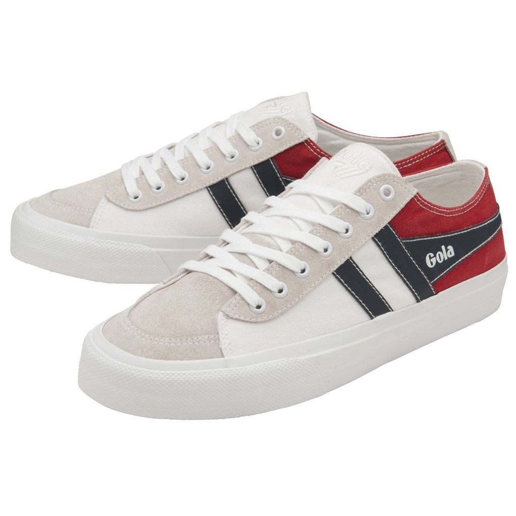 Gola Classics Quota II RWB Plimsoll Sneakers Bílé Červené Tmavě Blankyt CZ | INHD-12648