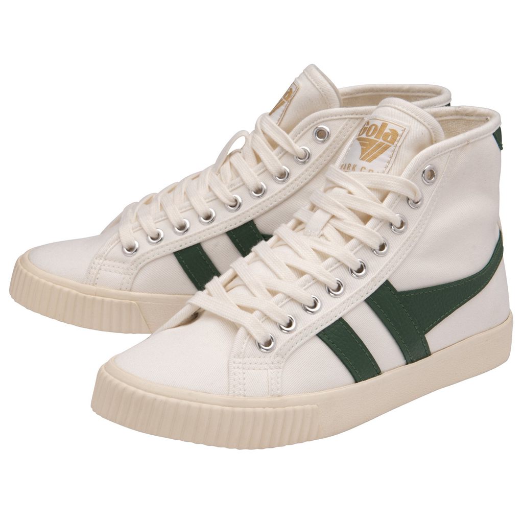 Gola Classics Tennis Mark Cox High Sneakers Bílé Tmavě Zelene CZ | KIBP-93042