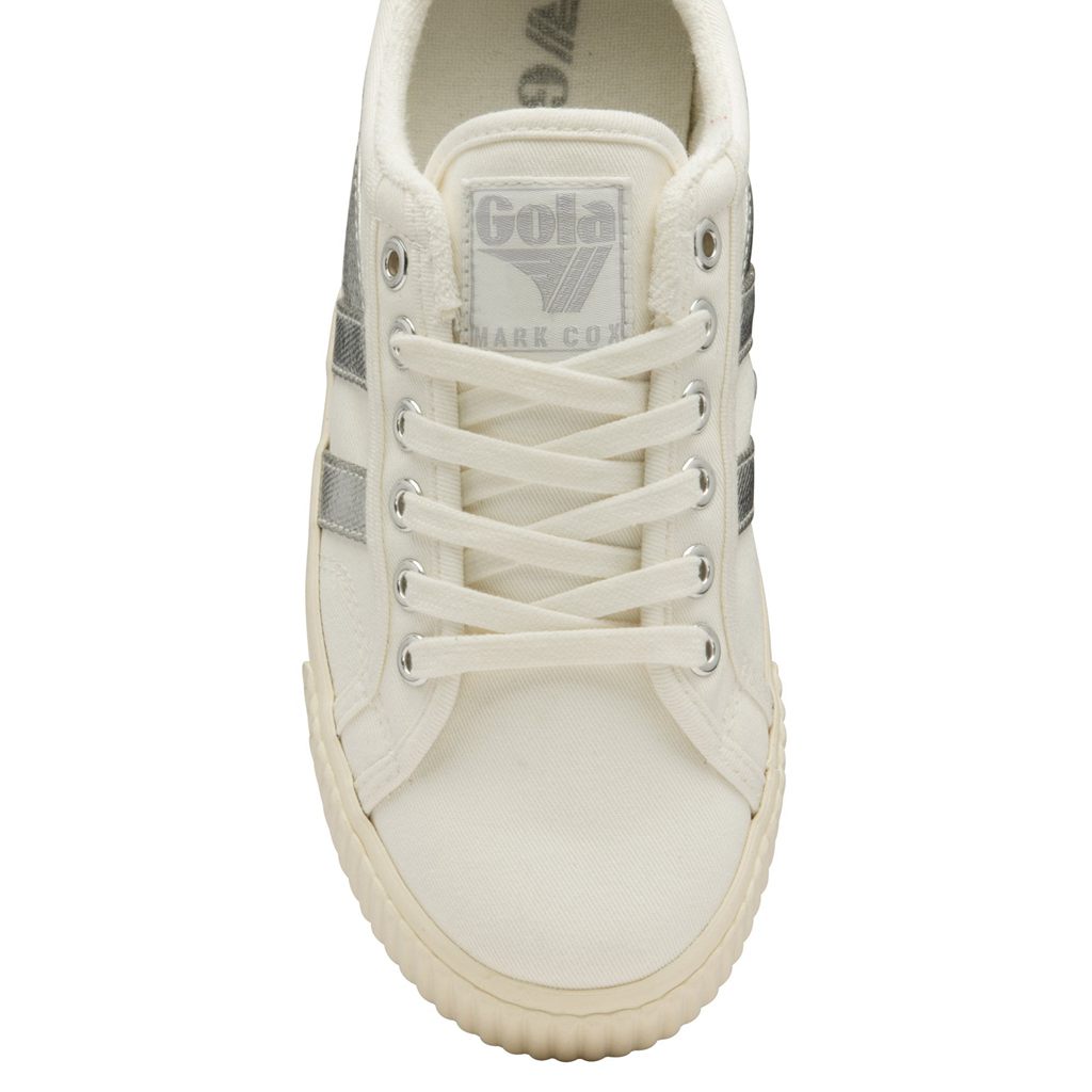 Gola Classics Tennis Mark Cox Sneakers Bílé Stříbrné CZ | SDPB-96520