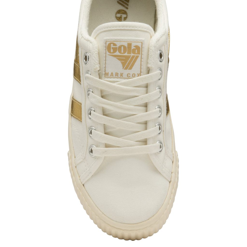 Gola Classics Tennis Mark Cox Sneakers Bílé Zlaté CZ | KPUA-07152
