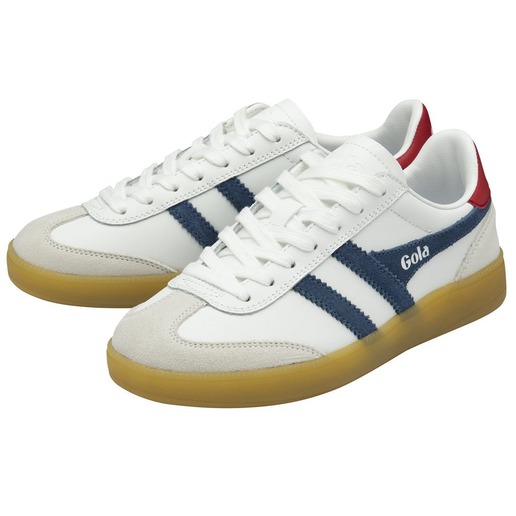 Gola Classics Viper Leather Sneakers Bílé Tmavě Červené CZ | UFMY-78024