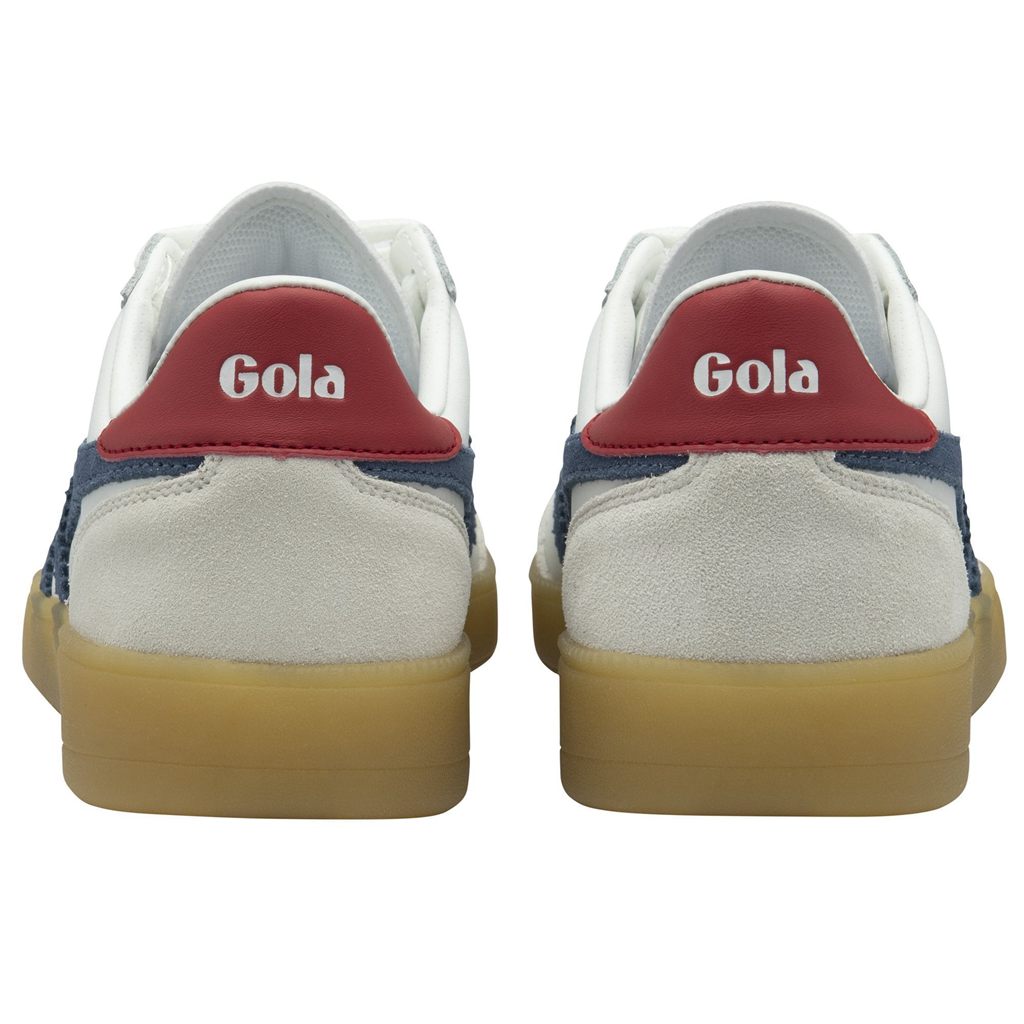 Gola Classics Viper Leather Sneakers Bílé Tmavě Červené CZ | UFMY-78024