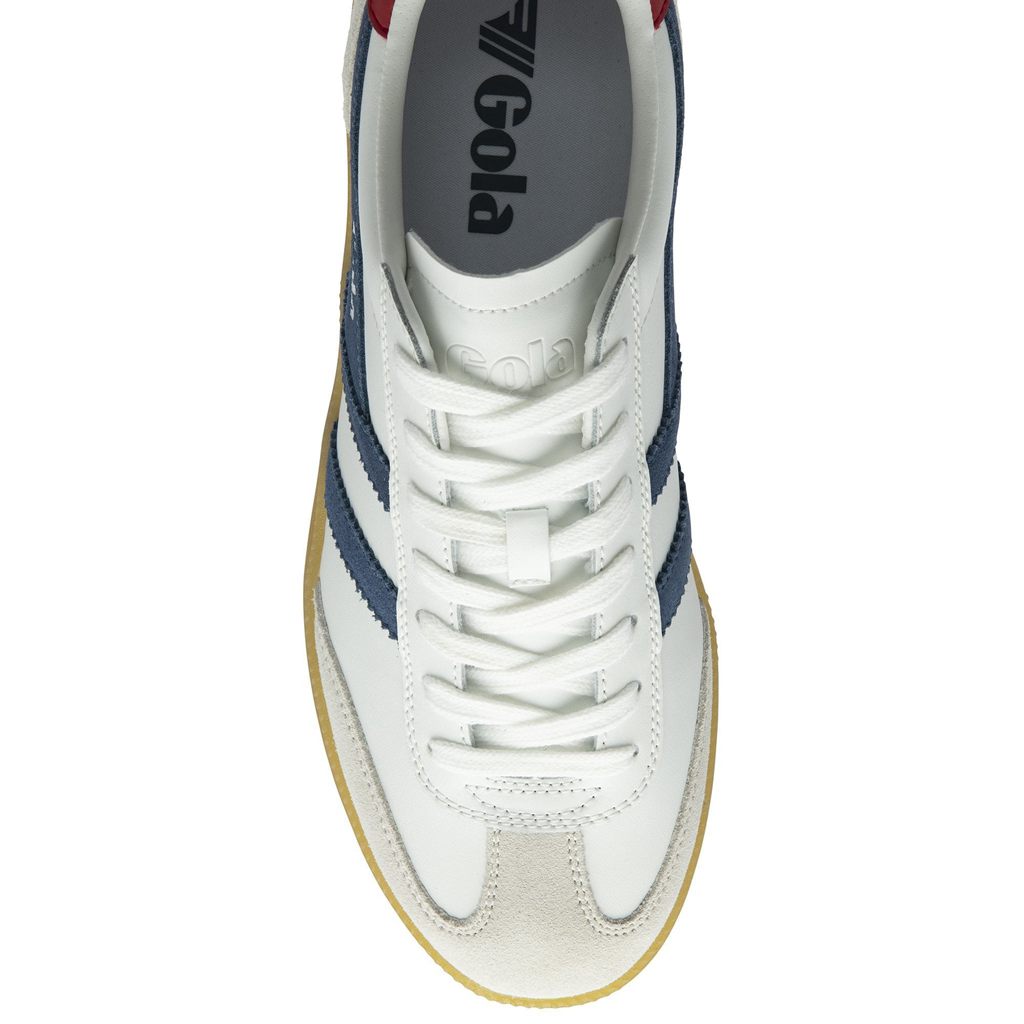 Gola Classics Viper Leather Sneakers Bílé Tmavě Červené CZ | ZPIW-41530