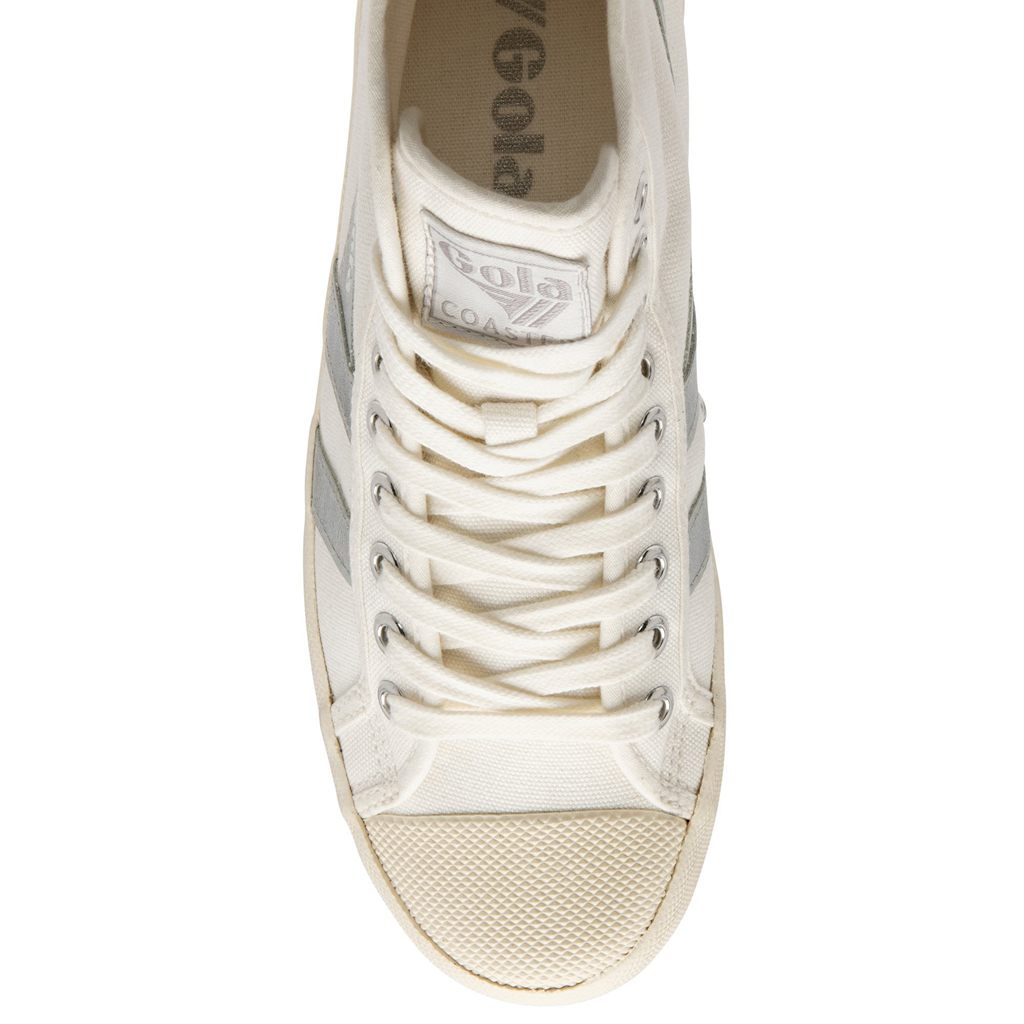 Gola Vegan Classics Coaster Flame High Sneakers Bílé Stříbrné CZ | OAVI-26584
