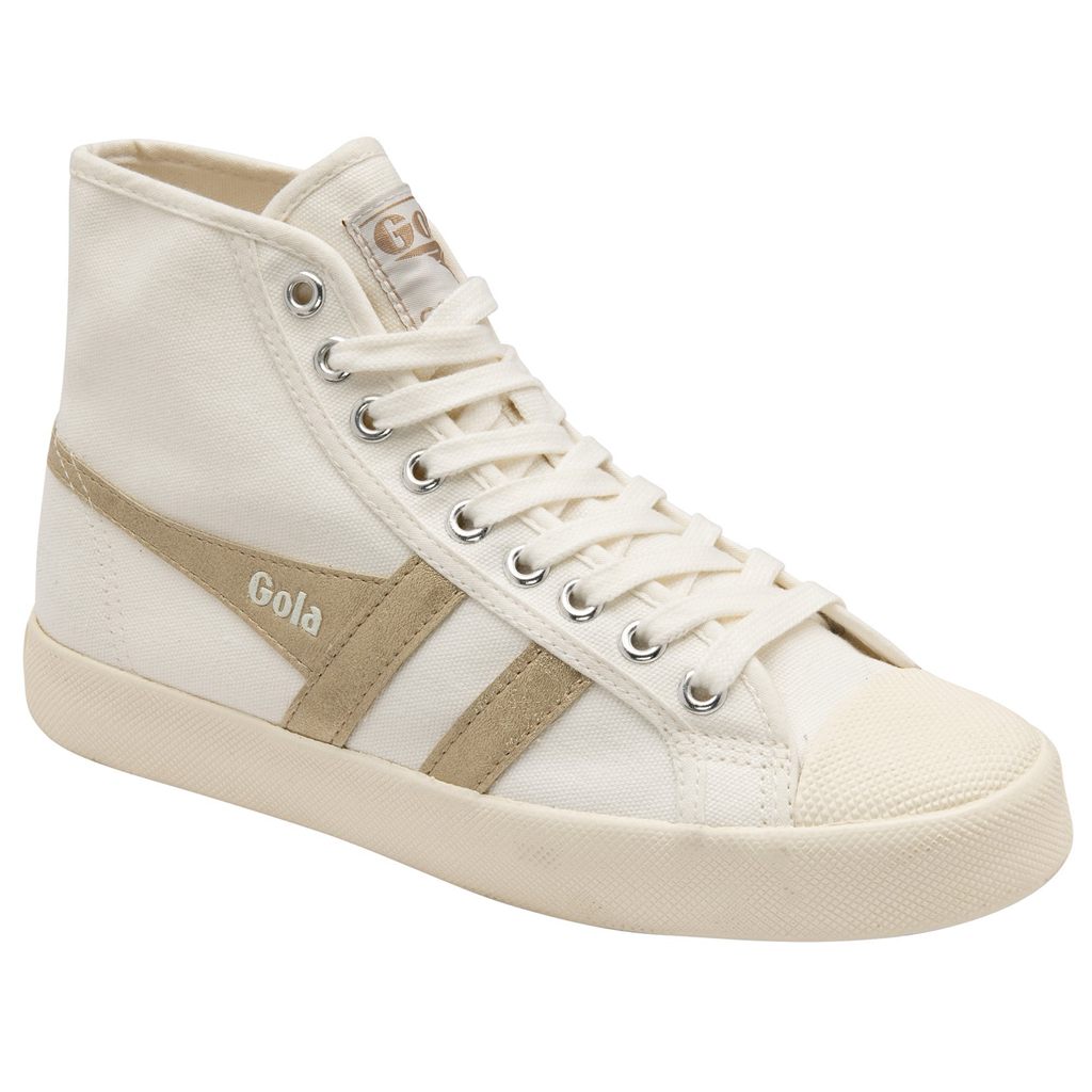 Gola Vegan Classics Coaster Flame High Sneakers Bílé Zlaté CZ | KIWM-54281