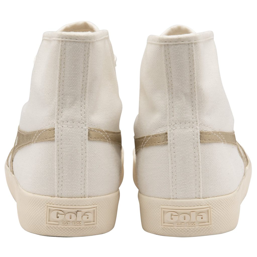Gola Vegan Classics Coaster Flame High Sneakers Bílé Zlaté CZ | KIWM-54281