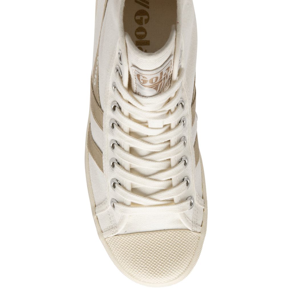 Gola Vegan Classics Coaster Flame High Sneakers Bílé Zlaté CZ | KIWM-54281