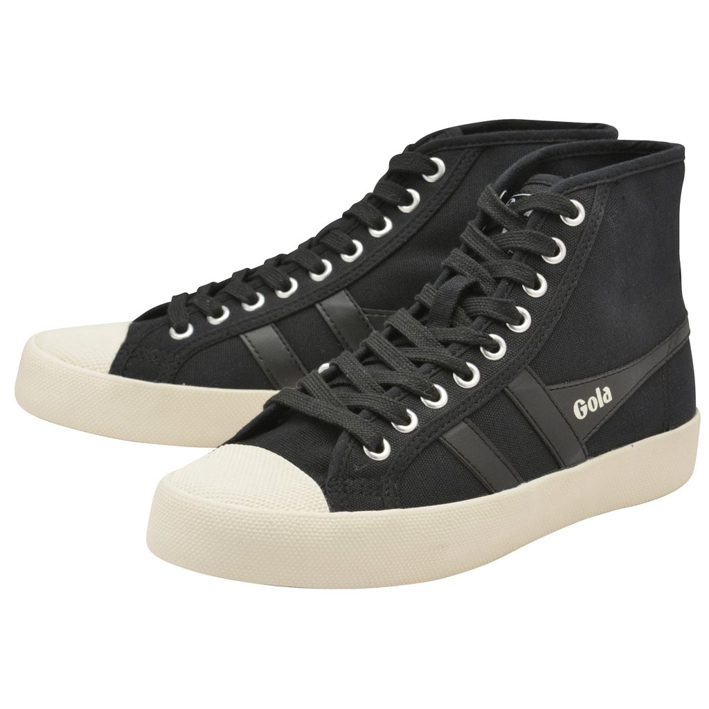 Gola Vegan Classics Coaster High Sneakers Černé Bílé CZ | OJXH-70534