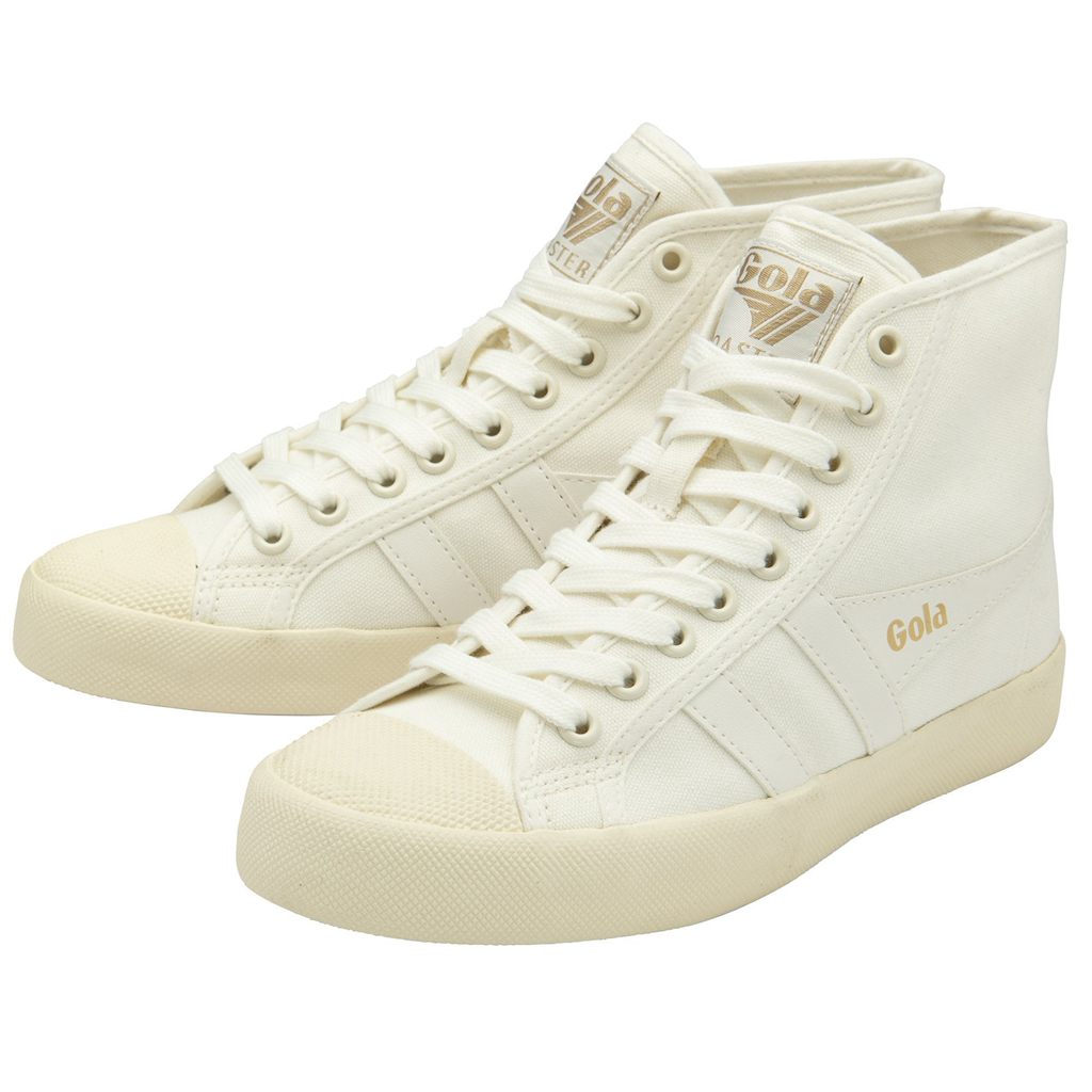 Gola Vegan Classics Coaster High Sneakers Bílé Zlaté CZ | HTDP-36574