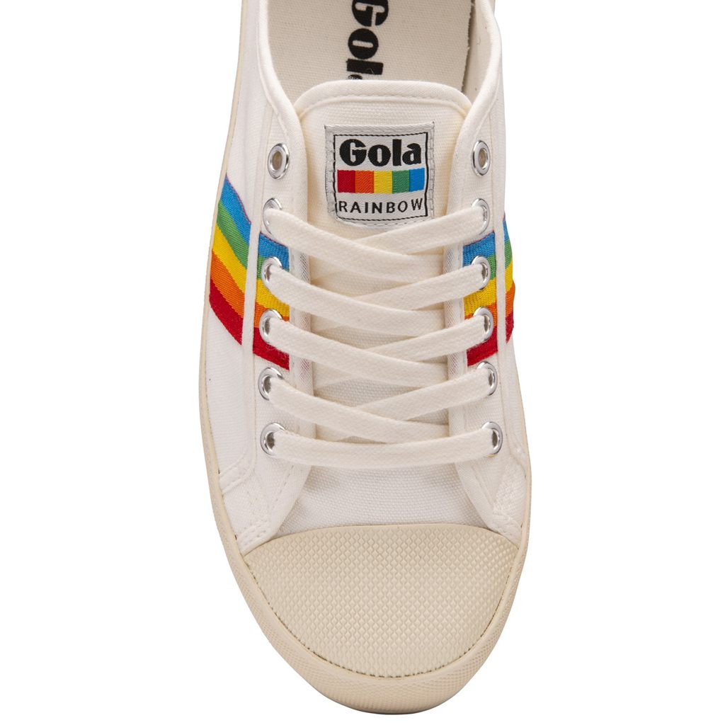 Gola Vegan Classics Coaster Peak Rainbow Shoes Bílé CZ | OGBE-46103