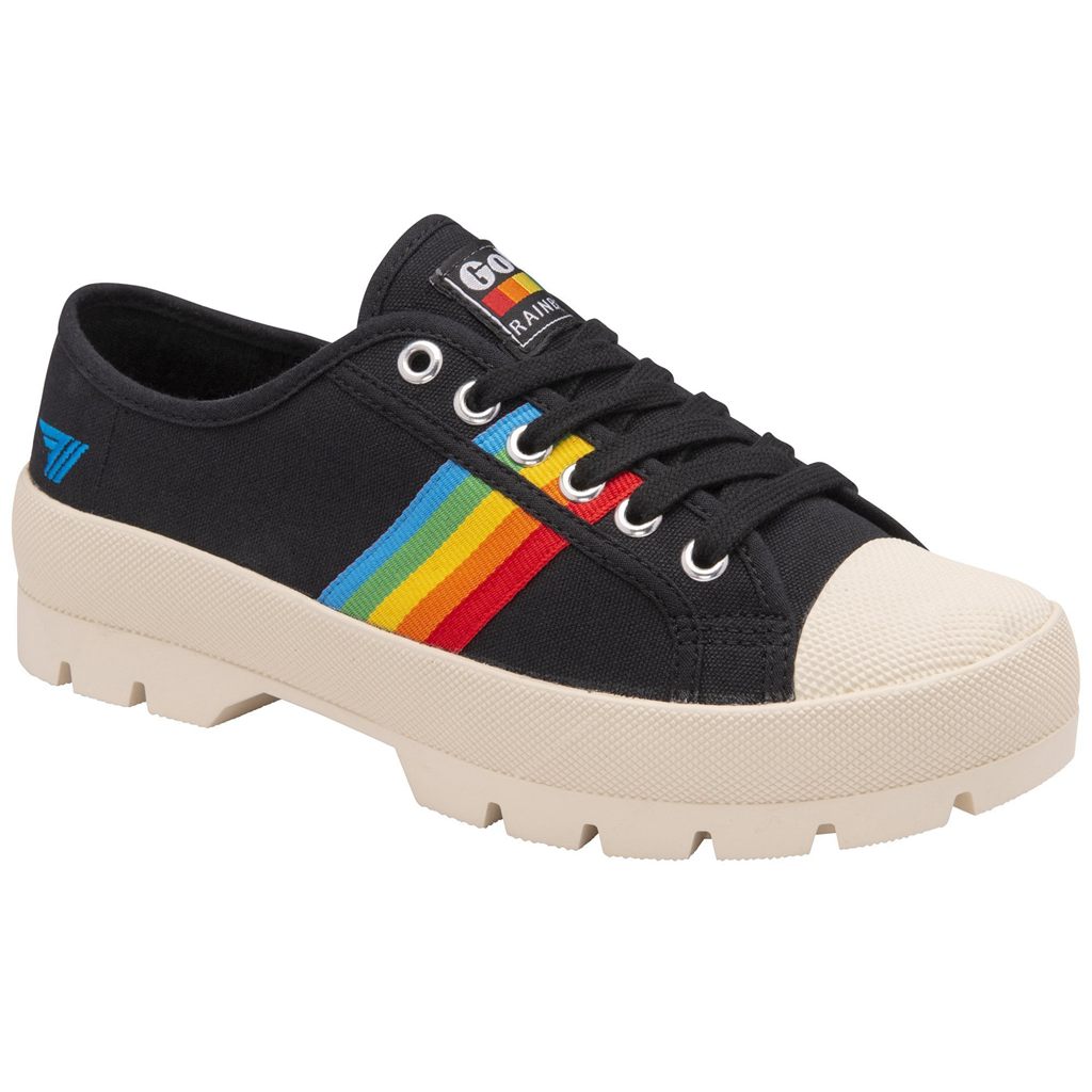 Gola Vegan Classics Coaster Peak Rainbow Shoes Černé CZ | SREH-98142