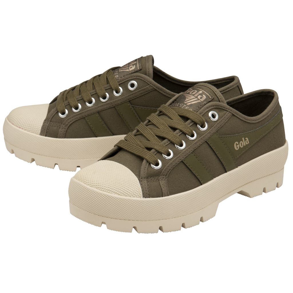 Gola Vegan Classics Coaster Peak Sneakers Hnědožlutý Hnědožlutý Bílé CZ | FAJB-48139
