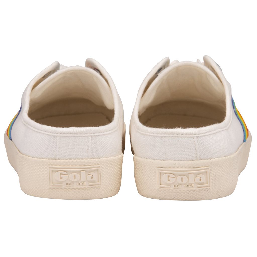 Gola Vegan Classics Coaster Rainbow Mule Plimsolls Shoes Bílé CZ | IKBF-21640