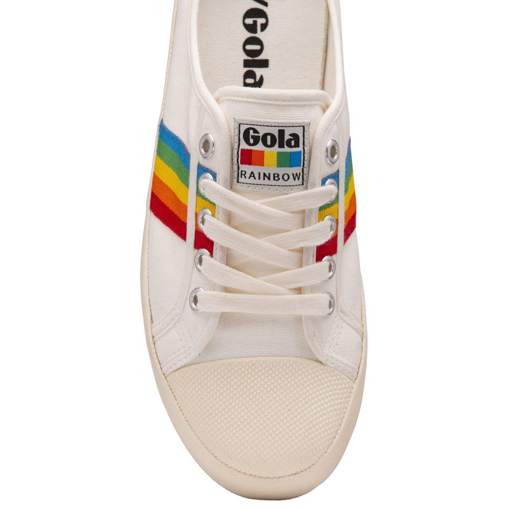 Gola Vegan Classics Coaster Rainbow Mule Plimsolls Shoes Bílé CZ | IKBF-21640