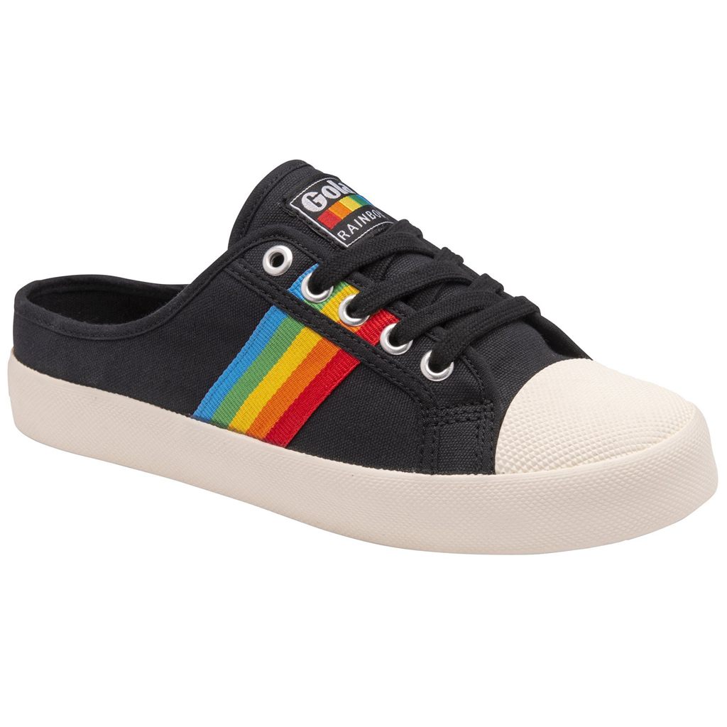 Gola Vegan Classics Coaster Rainbow Mule Plimsolls Shoes Černé CZ | OJAM-75261