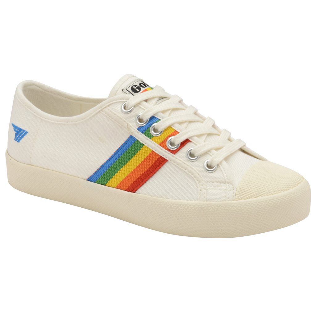 Gola Vegan Classics Coaster Rainbow Shoes Bílé CZ | KNCQ-75361