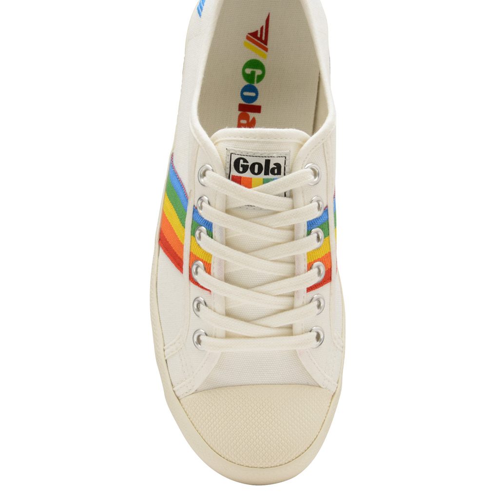 Gola Vegan Classics Coaster Rainbow Shoes Bílé CZ | KNCQ-75361
