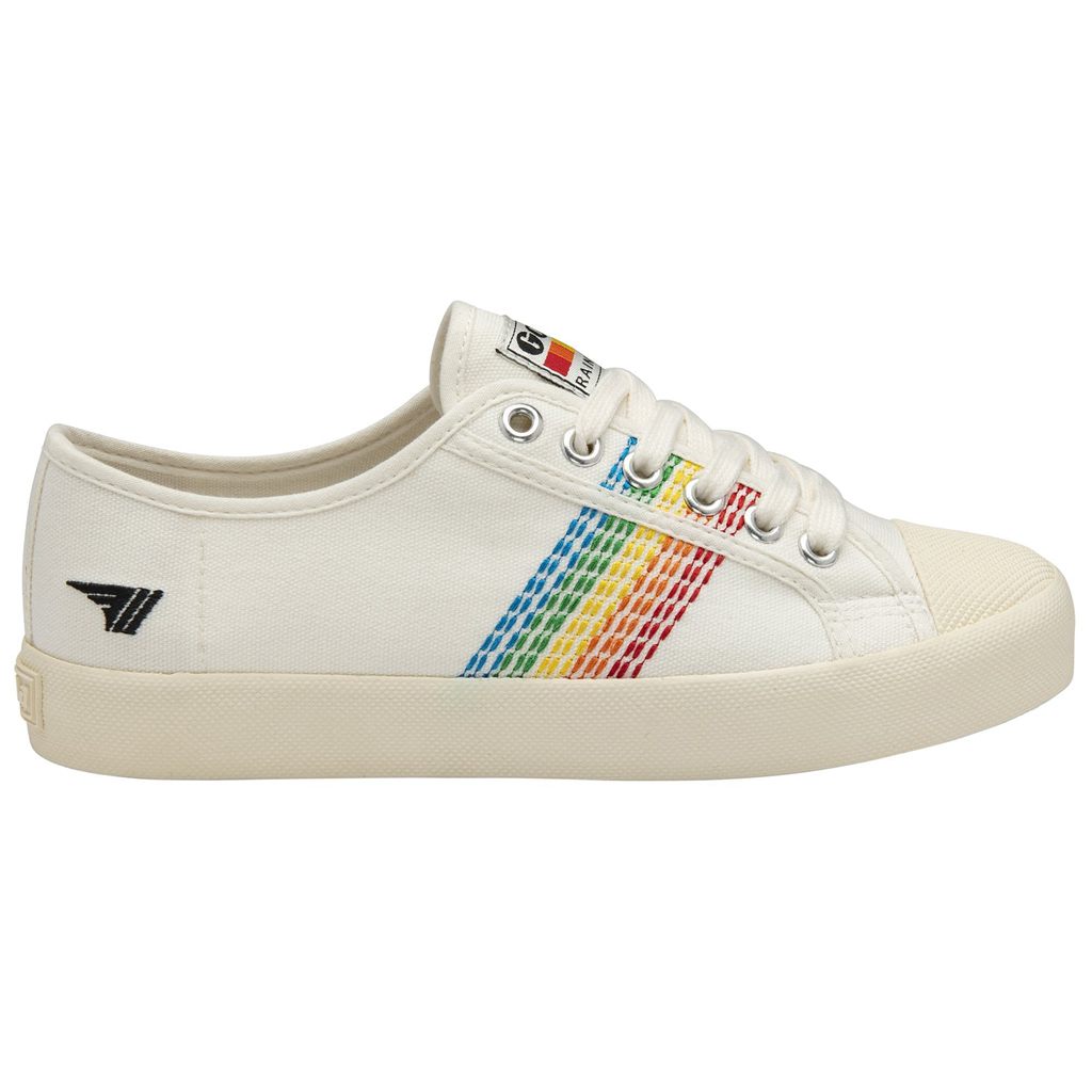 Gola Vegan Classics Coaster Rainbow Stitch Shoes Bílé CZ | MILW-09536
