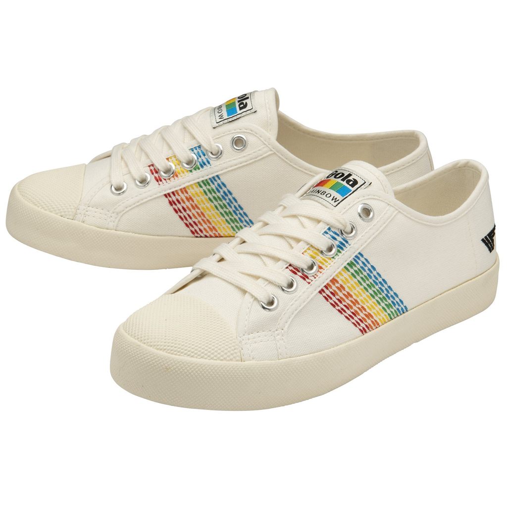 Gola Vegan Classics Coaster Rainbow Stitch Shoes Bílé CZ | MILW-09536