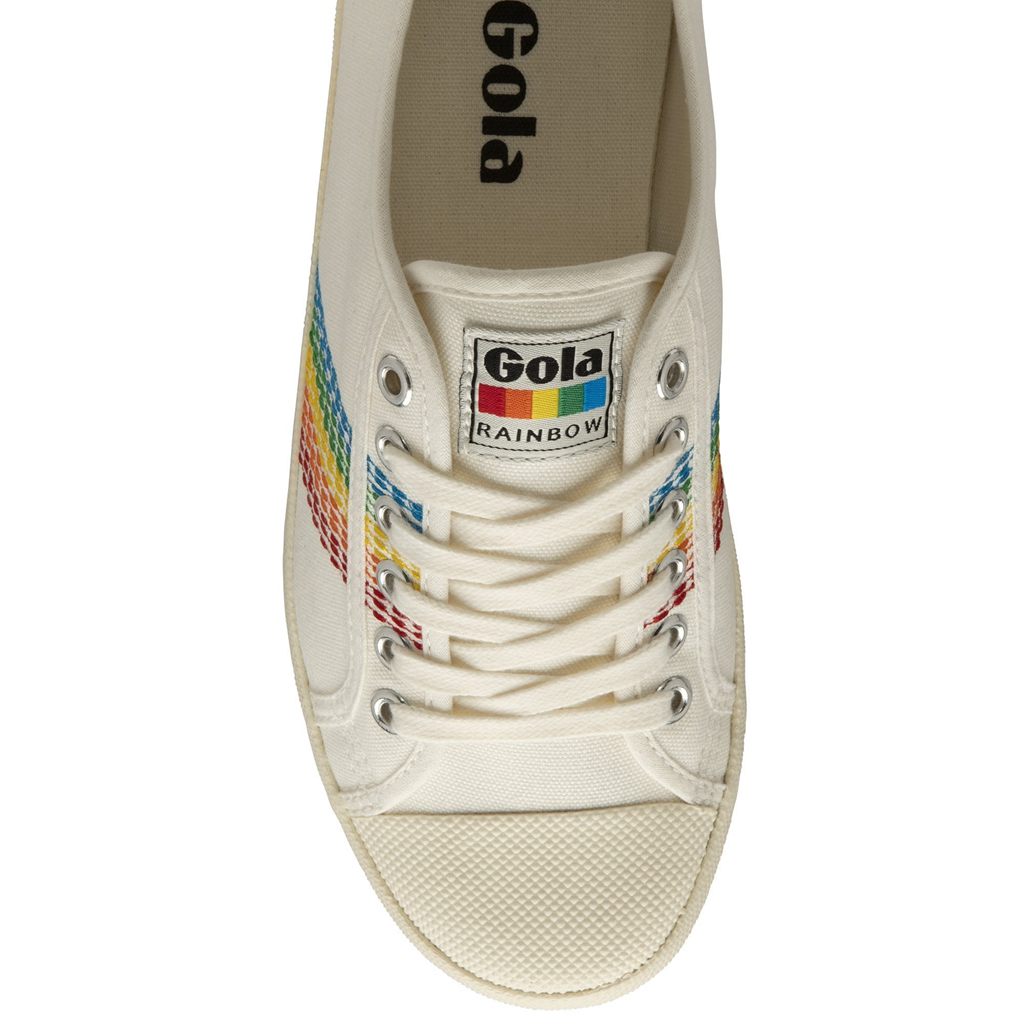Gola Vegan Classics Coaster Rainbow Stitch Shoes Bílé CZ | MILW-09536