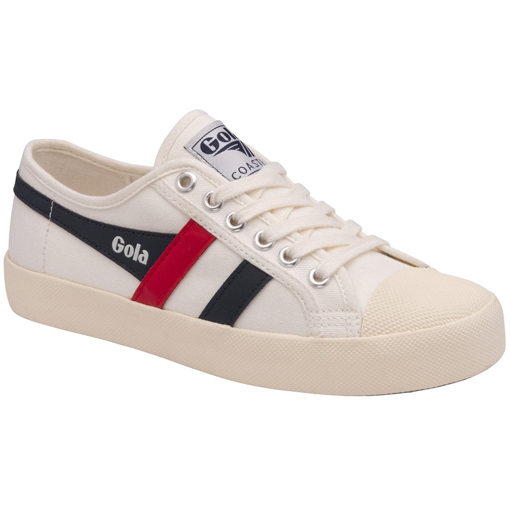 Gola Vegan Classics Coaster Shoes Bílé Tmavě Blankyt Červené CZ | MFAJ-30194