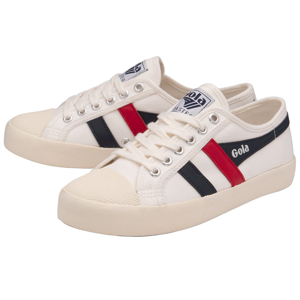 Gola Vegan Classics Coaster Shoes Bílé Tmavě Blankyt Červené CZ | MFAJ-30194