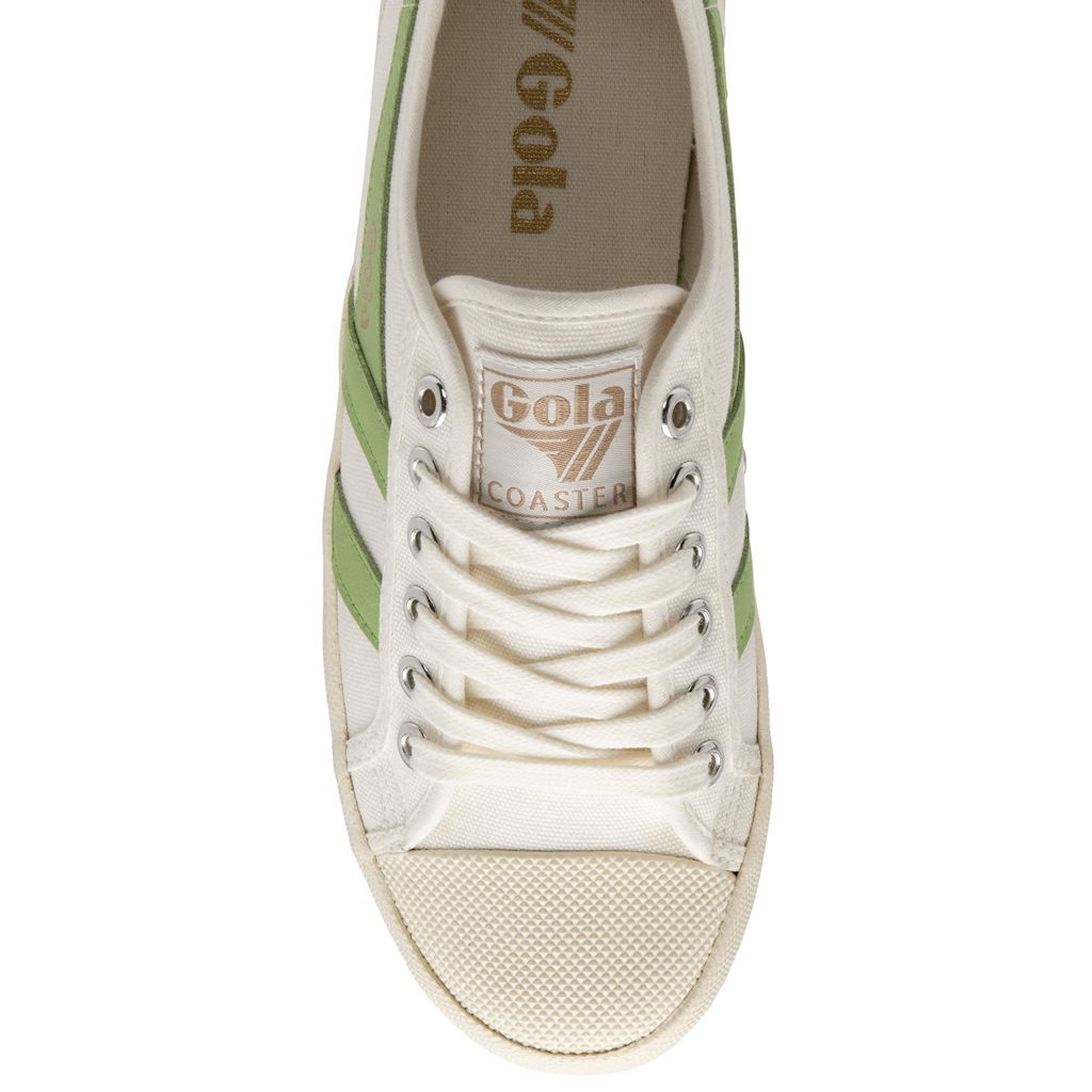 Gola Vegan Classics Coaster Shoes Bílé Zelene CZ | CENK-95630