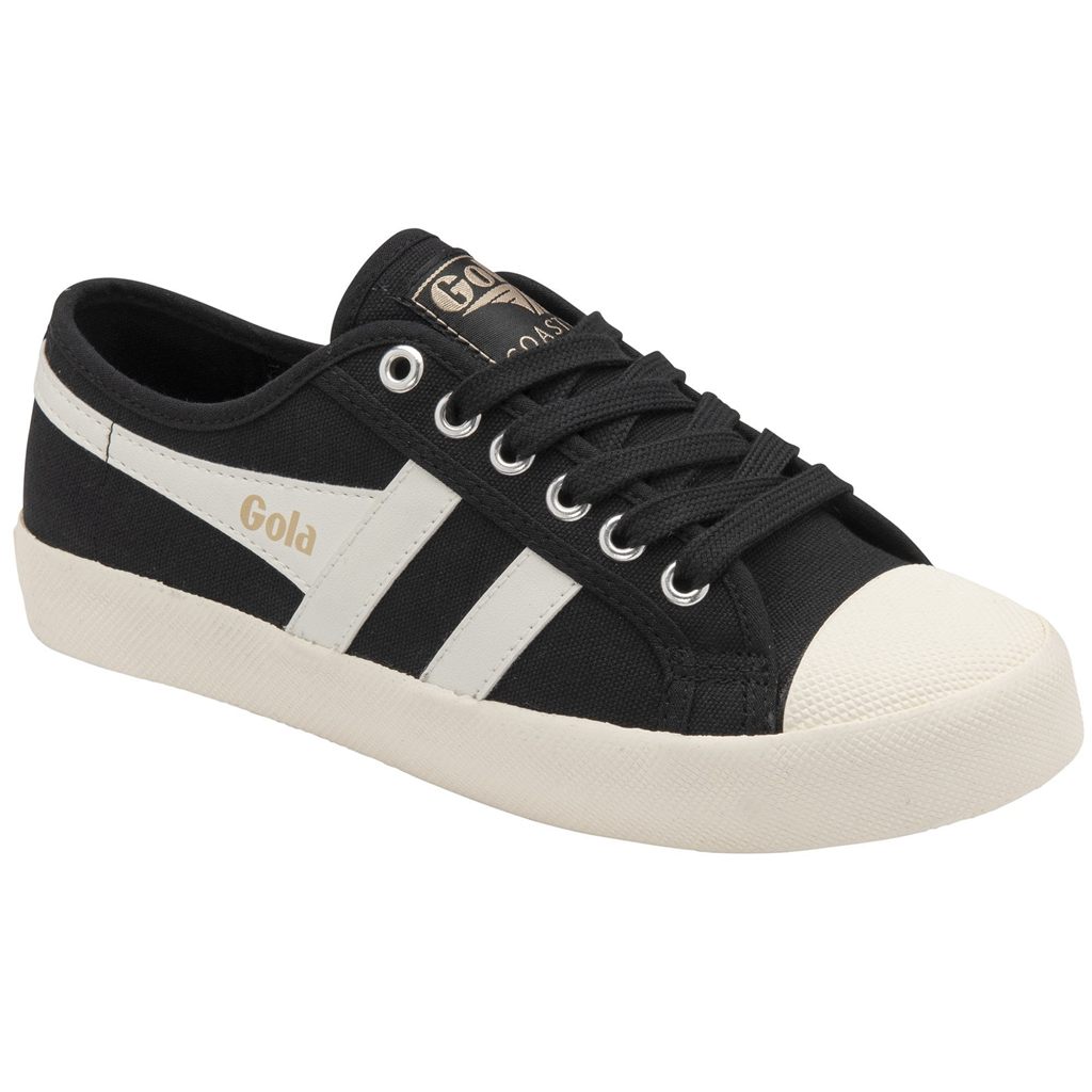 Gola Vegan Classics Coaster Shoes Černé Bílé Zlaté CZ | GTNO-73012