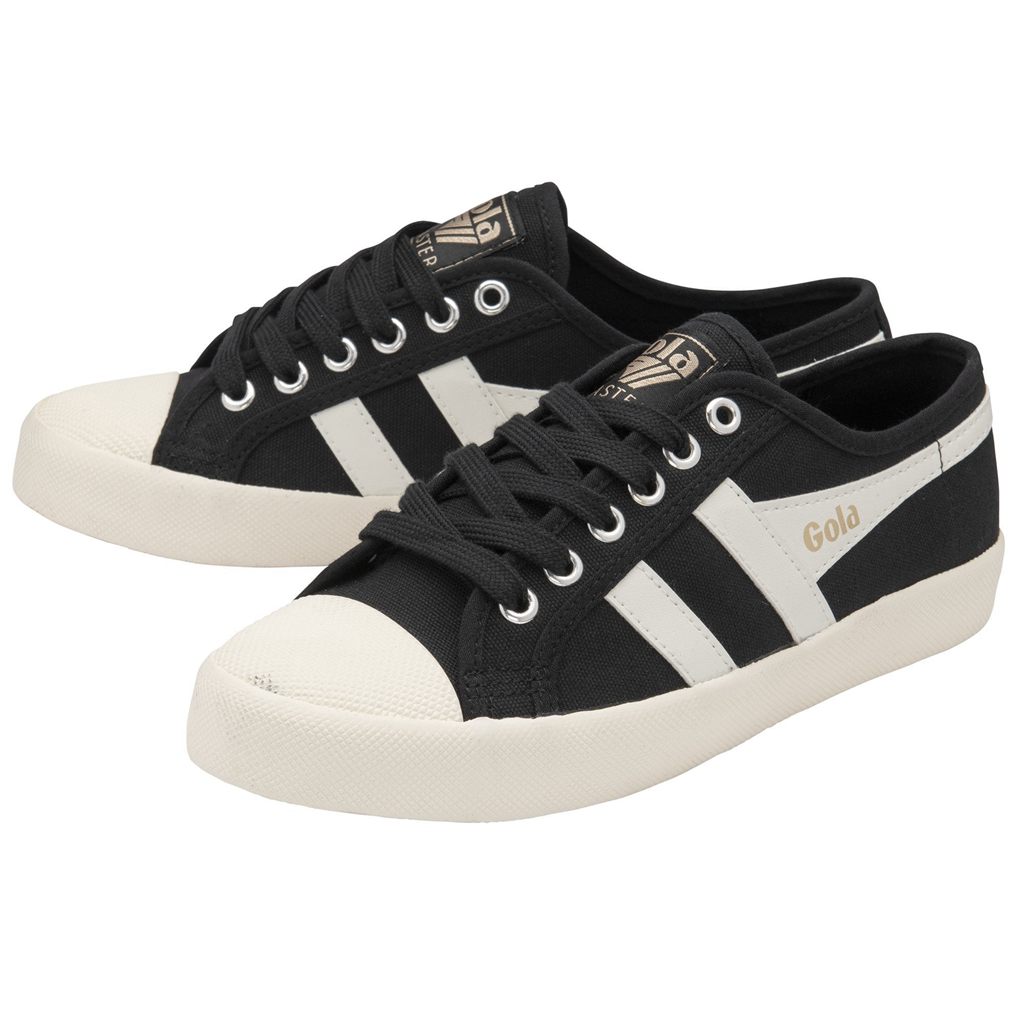 Gola Vegan Classics Coaster Shoes Černé Bílé Zlaté CZ | GTNO-73012