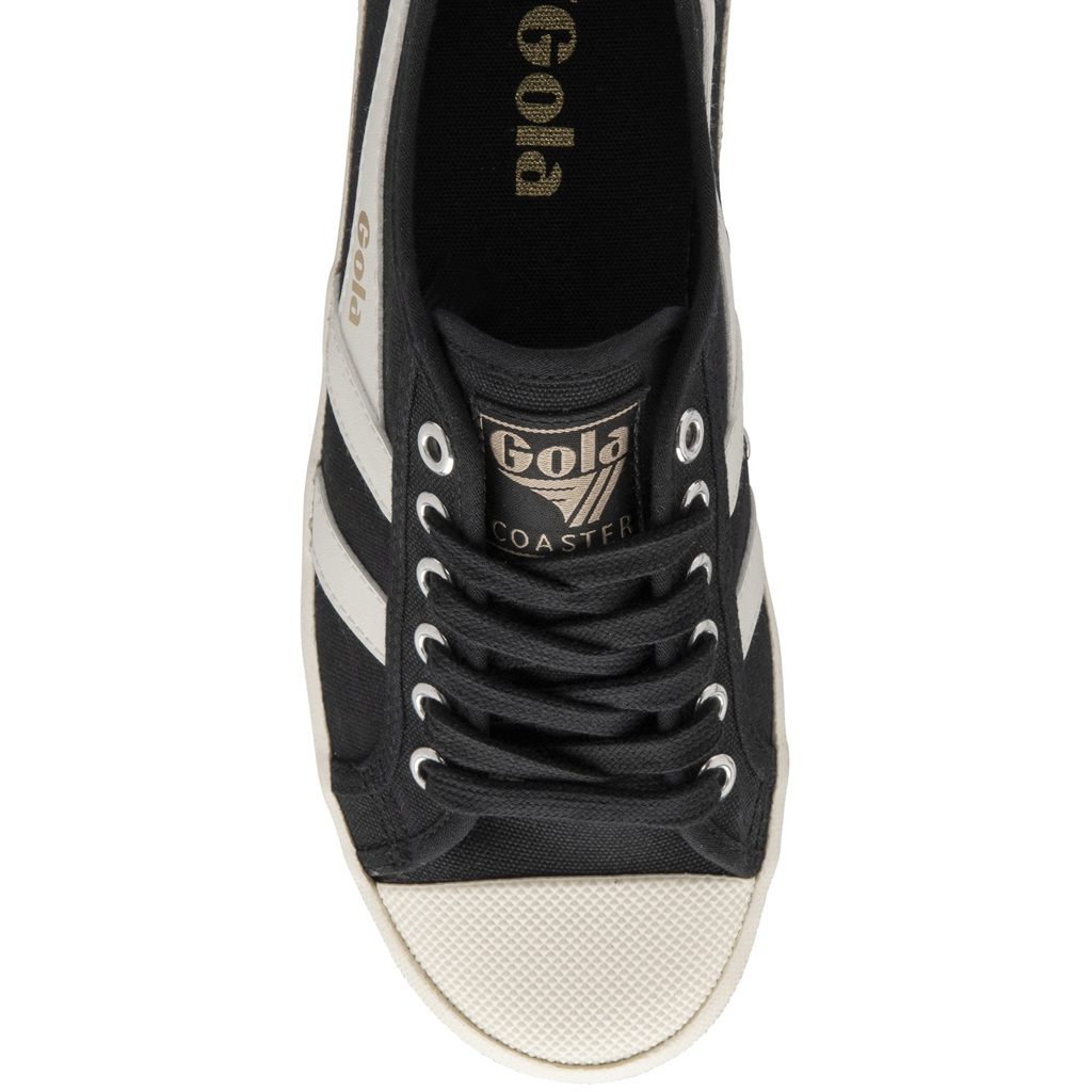 Gola Vegan Classics Coaster Shoes Černé Bílé Zlaté CZ | GTNO-73012