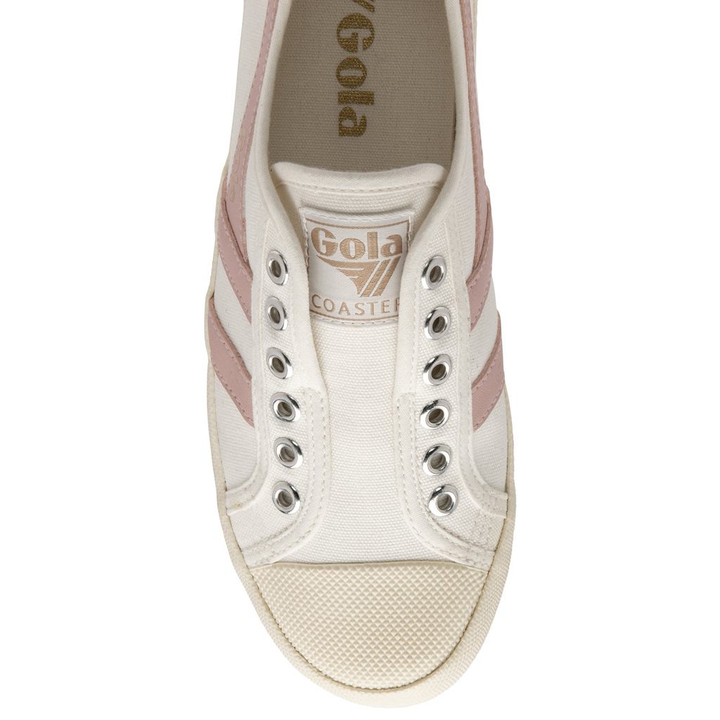Gola Vegan Classics Coaster Slip Shoes Bílé Růžové CZ | VQBR-10943